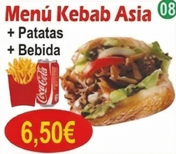 Menú Kebab Asia